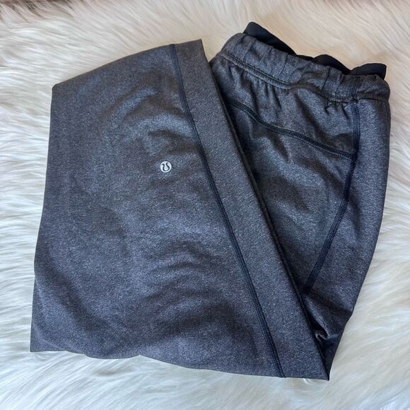 Lululemon Men's On The Mat Pull On Drawstring Active Pants Heather Black/Black S - Picture 9 of 9